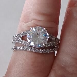 2 Ct Solitaire CZ Wedding Set Two Pc. Size 7